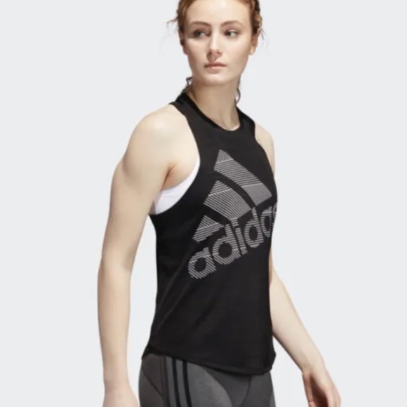 NWOT Adidas || Woman’s Dark Gray Tank Top Athletic Workout Shirt Large - Picture 1 of 12